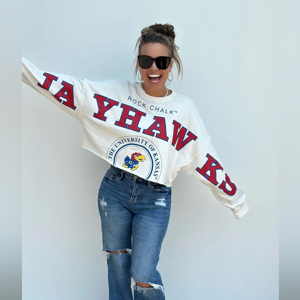 Gameday Social Kansas Jayhawks cropped sweatshirt